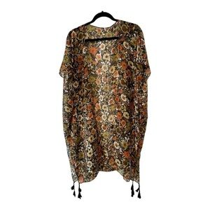 Beach Cover Up Boho Floral Kimono
